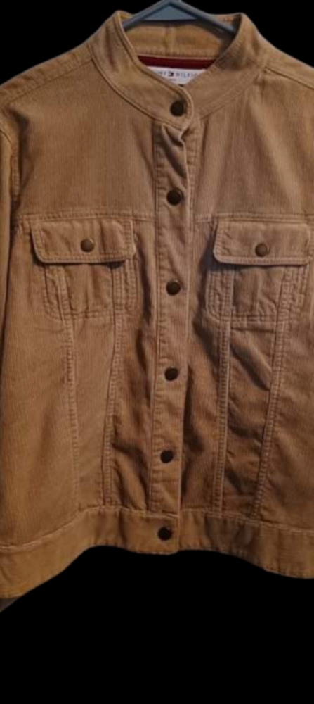 TOMMY HILFIGER Women's Large Vintage Corduroy Khaki Jacket TTMJ003